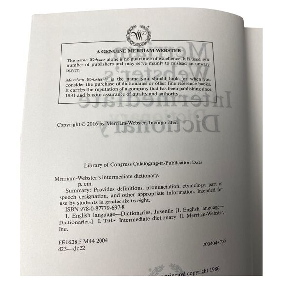 Merriam-Webster Intermediate Dictionary 2016 Hardcover Revised Ed BRAND NEW - Picture 6 of 7